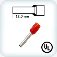1.0mm² Bootlace Pins 12mm Lgth Red Pk100