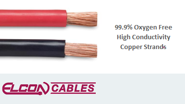 red and black battery and starter cables 99.9% oxygen free copper