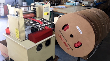 heat shrink reels on cutting machine