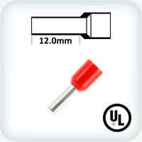 4mm² Bootlace Pins 12mm Lgth Orange Pk100