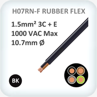 Rubber FlexH07RN-F  1.5mm² 3C + E