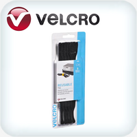 Velcro One Wrap Cable Tie 25mm x 200mm Black Pk5