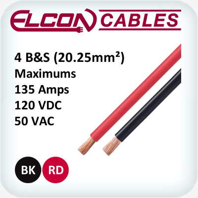 Battery and Starter Cable 4AWG 30m Rolls Black