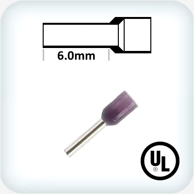 0.25mm² Bootlace Pins 6mm Lgth Violet Pk100