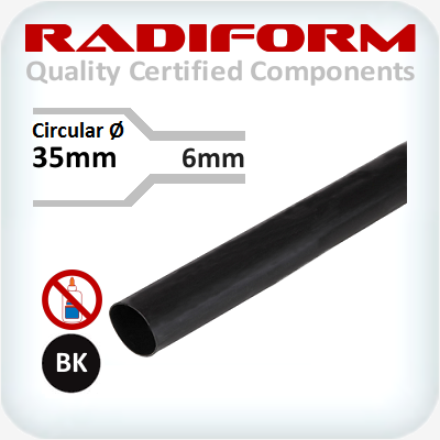 35-6mm RMWU Medium Wall No Adhesive Black 25m