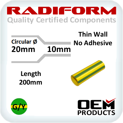 OEM SCG Green / Yellow 20 to 10mm x 200mm