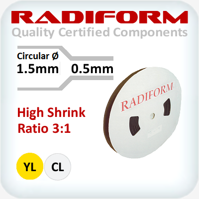 1.5-0.5mm (3:1) SCGH Heat Shrink Reels Yellow