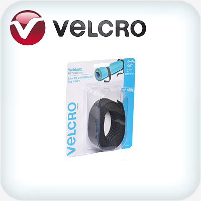 Velcro UV Stabilised Webbing 25mm x 2m Black